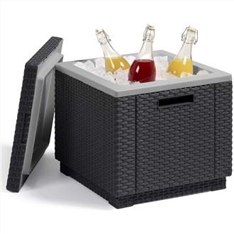Npias thiab Wine Cooler Table Zoo meej rau koj lub patio, Picnic, Thiab Beach Accessories, Graphite